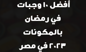 أفضل 10 وجبات في رمضان بالمكونات 2023 في مصر
